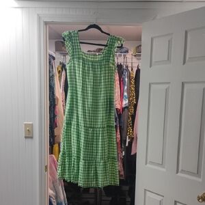 RSVP Green and White Checkered Dress